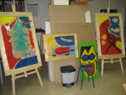 Vernissage at the art studio in Madrid, 2007