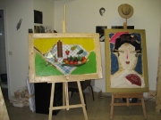 Vernissage at the art studio in Madrid, 2007