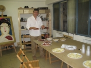 Vernissage at the art studio in Madrid, 2007