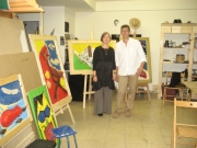 Vernissage at the art studio in Madrid, 2007